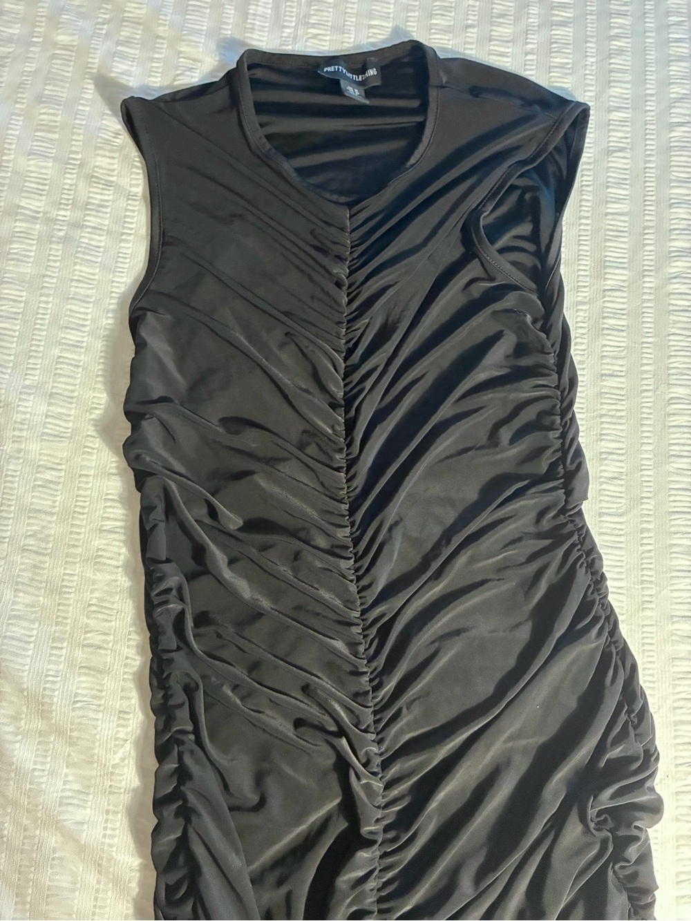 Vampiric PrettyLittleThing Sleeveless Ruched Tight Maxi Dress in Black